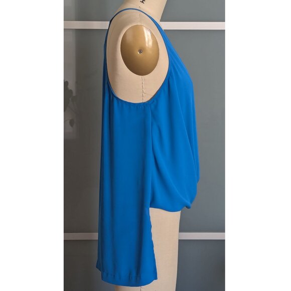 BCBGENERATION Blue Wrap Hi Low Tank Top Size S - Picture 2 of 6
